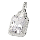 Silver Cubic Zirconia set Pendant and Chain complete with presentation box