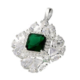Silver Cubic Zirconia pendant and chain complete with presentation box