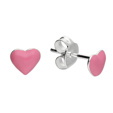 Silver heart stud earrings complete with presentation box