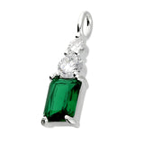Silver Cubic Zirconia pendant and chain complete with presentation box