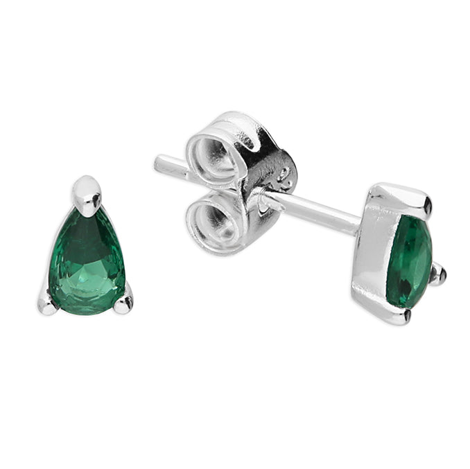 Silver Cubic Zirconia stud earrings complete with presentation box