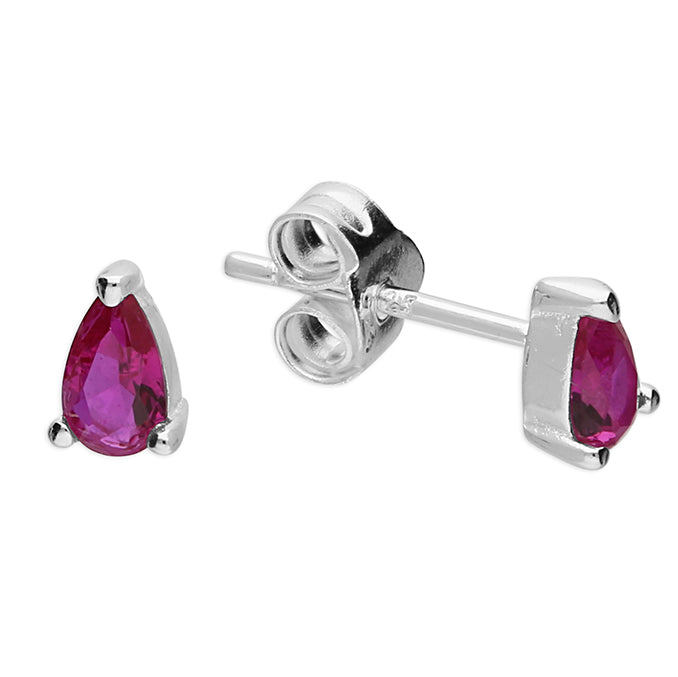 Silver Cubic Zirconia stud earrings complete with presentation box