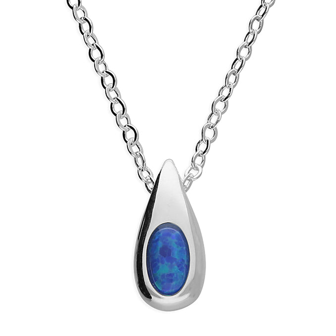 Silver Opal pendant and chain complete with presentation box