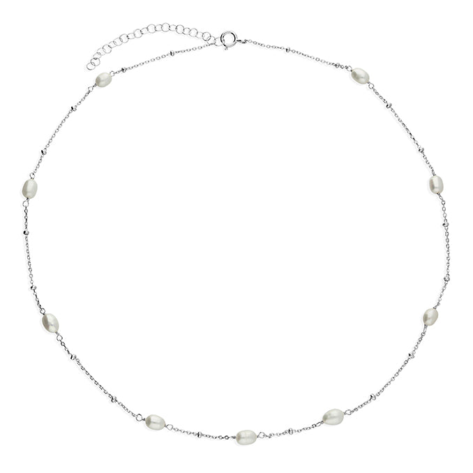 Silver Freshwater Pearl Necklet complete with presentation box