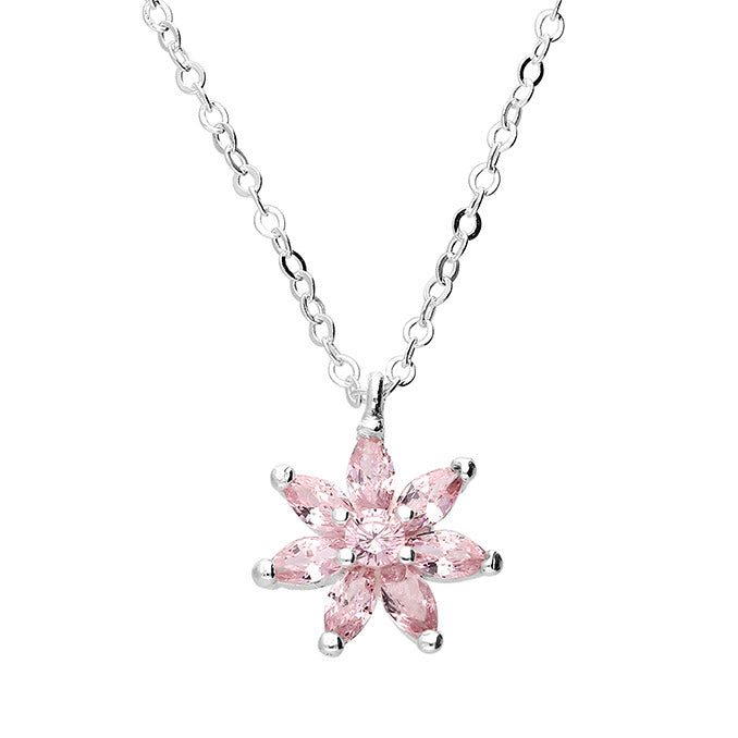 Silver Cubic Zirconia pendant and chain complete with presentation box
