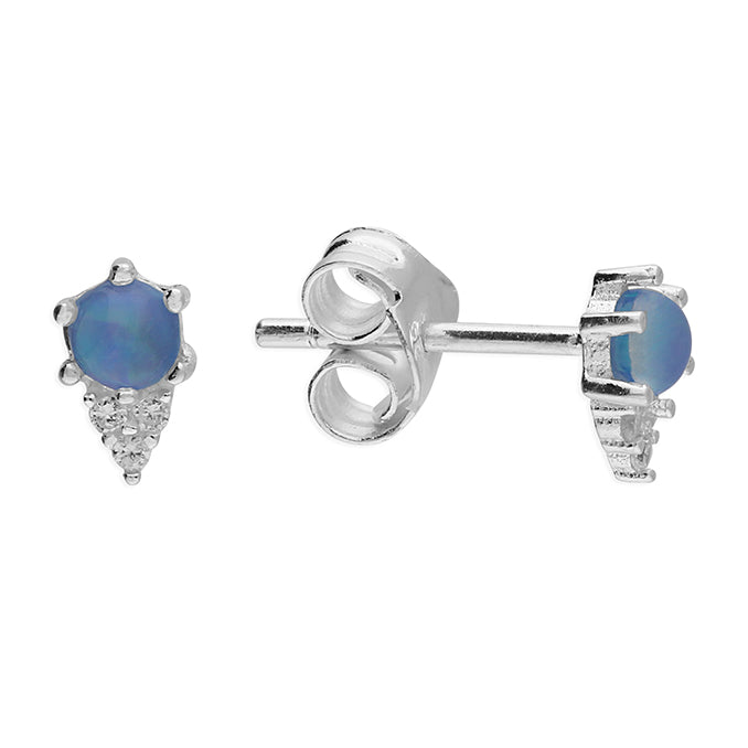 Silver Cubic Zirconia stud earrings complete with presentation box