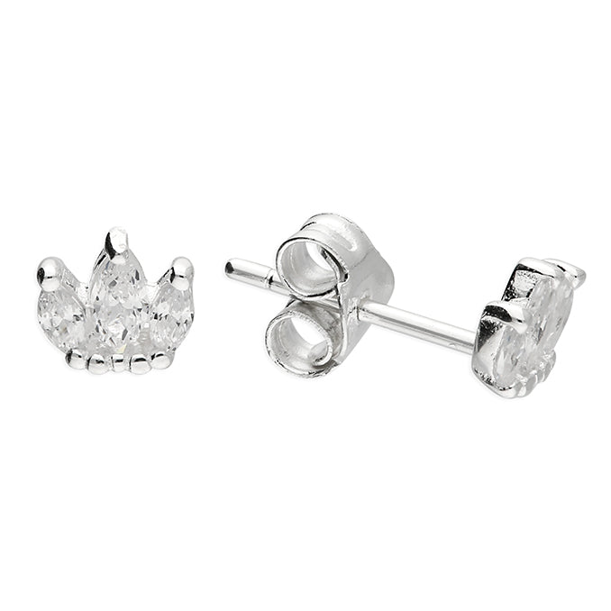 Silver Cubic Zirconia stud earrings complete with presentation box