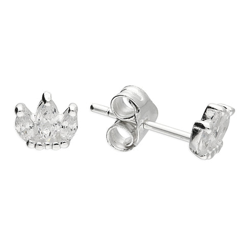 Silver Cubic Zirconia stud earrings complete with presentation box