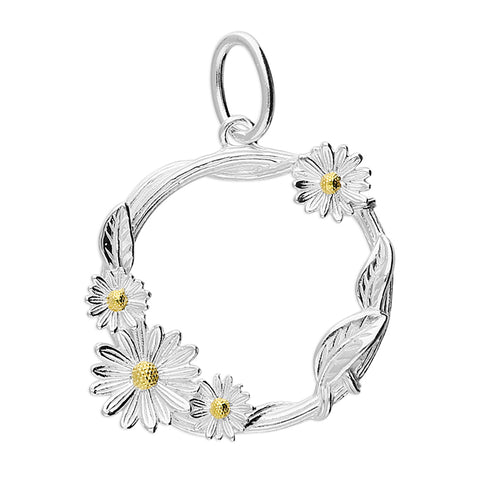Silver Daisy pendant and chain complete with presentation box