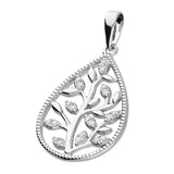 Silver Cubic Zirconia pendant and chain complete with presentation box