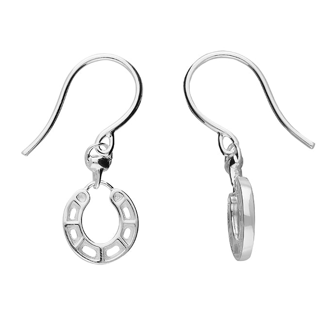 Silver plain drop earrings complete with presentation box