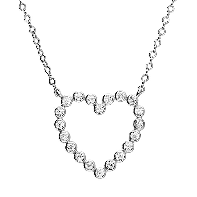 Silver Cubic Zirconia pendant and chain complete with presentation box