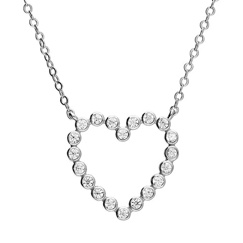 Silver Cubic Zirconia pendant and chain complete with presentation box