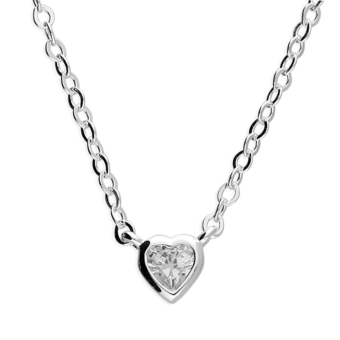 Silver Cubic Zirconia pendant and chain complete with presentation box