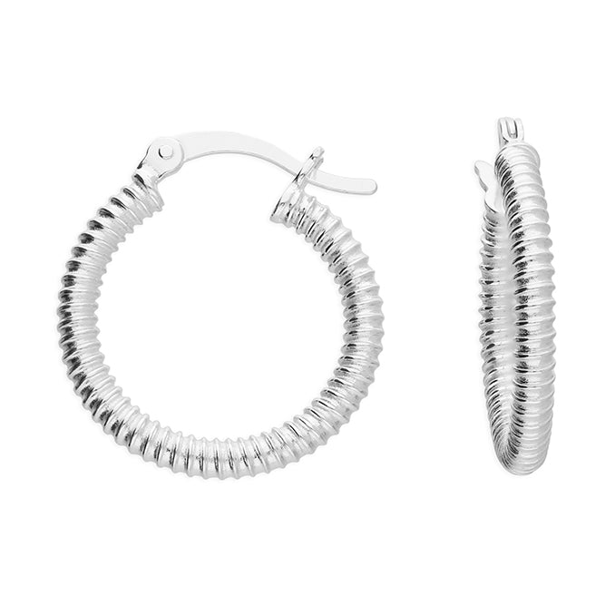 Silver Creole hoop earrings complete with presentation box
