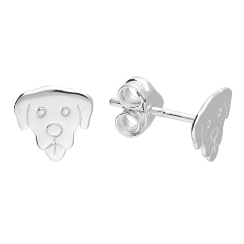 Silver plain stud earrings complete with presentation box