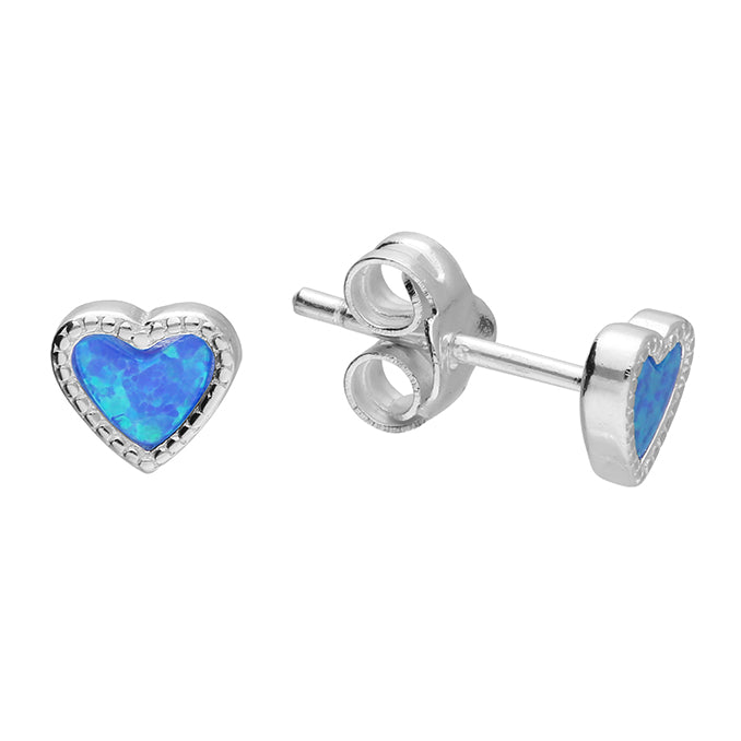 Silver heart stud earrings complete with presentation box