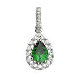 Silver Cubic Zirconia pendant and chain complete with presentation box