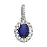 Silver Cubic Zirconia pendant and chain complete with presentation box