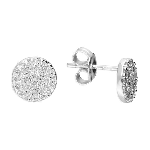 Silver Cubic Zirconia stud earrings complete with presentation box
