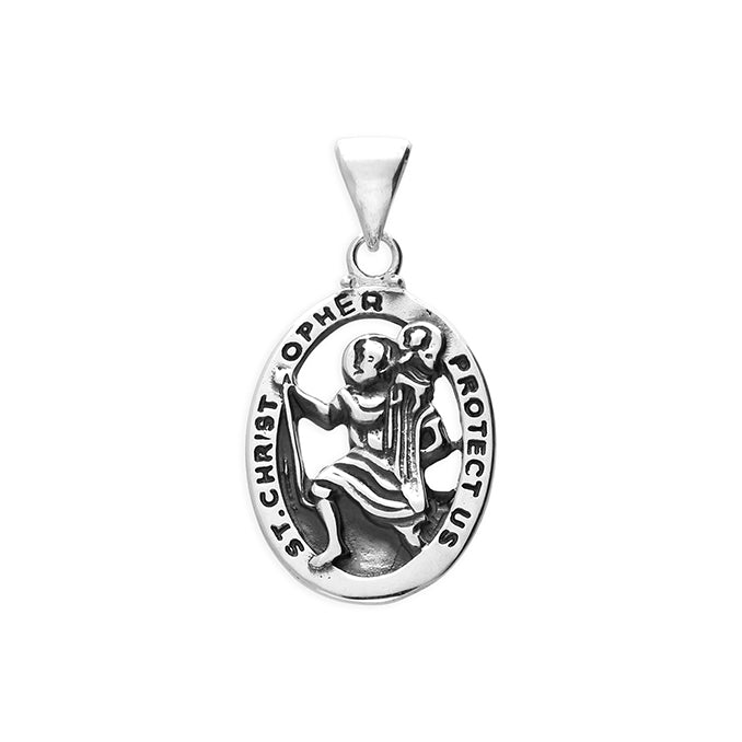 Silver St. Christopher and Chain complete with presentation box