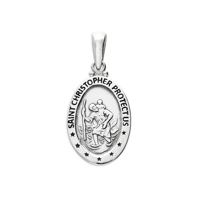 Silver St. Christopher and Chain complete with presentation box