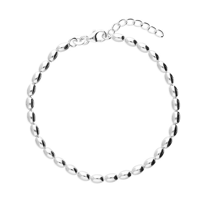 Silver Oval Bead Bracelet complete with presentation box