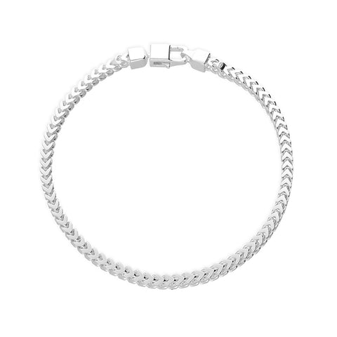 Silver Men's Square Curb link Bracelet complete with presentation box