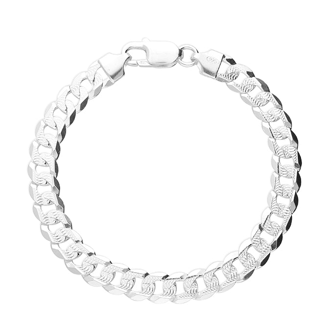 Silver Men's Curb link Bracelet complete with presentation box