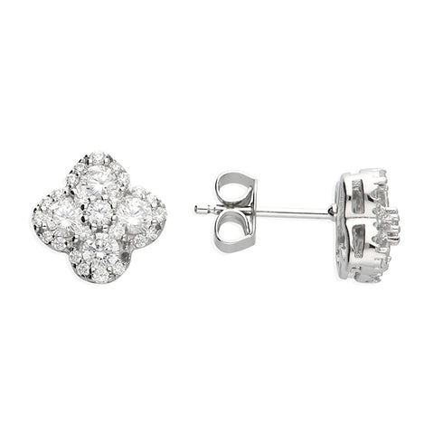 Silver Cubic Zirconia stud earrings complete with presentation box