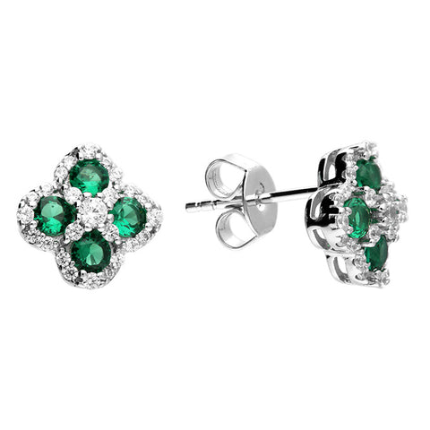 Silver Cubic Zirconia stud earrings complete with presentation box