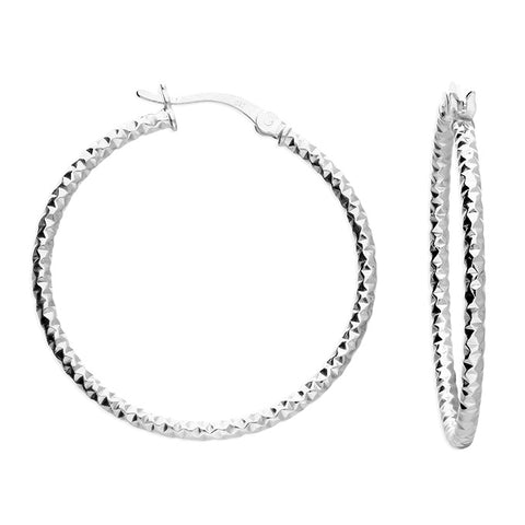 Silver Creole hoop earrings complete with presentation box