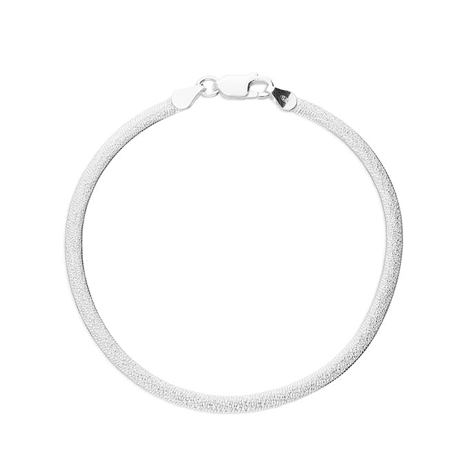 Silver Flat Frosted Bracelet complete with presentation box