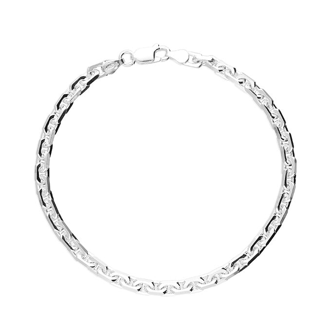 Silver Men's Anchor link Bracelet complete with presentation box