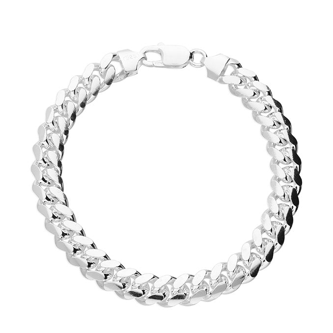 Silver Men's Curb link Bracelet complete with presentation box