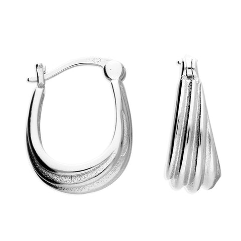 Silver Creole hoop earrings complete with presentation box