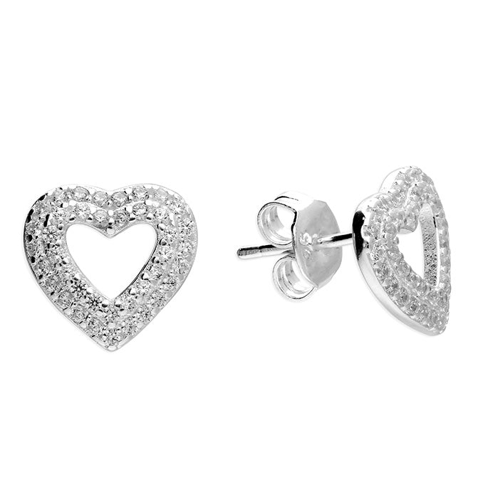 Silver Cubic Zirconia stud earrings complete with presentation box