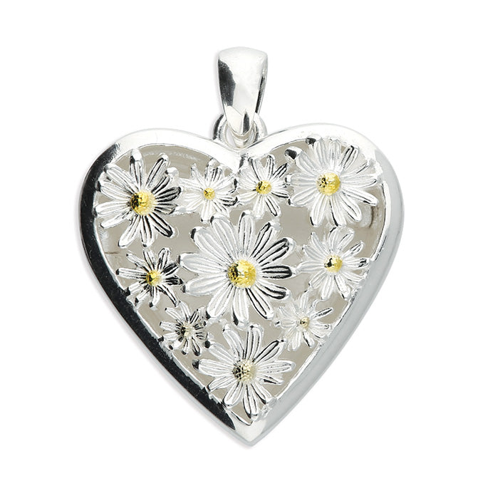 Silver Daisy Locket and Chain complete with presentation box