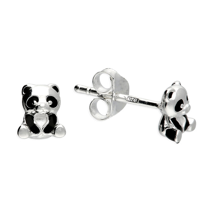 Silver plain stud earrings complete with presentation box