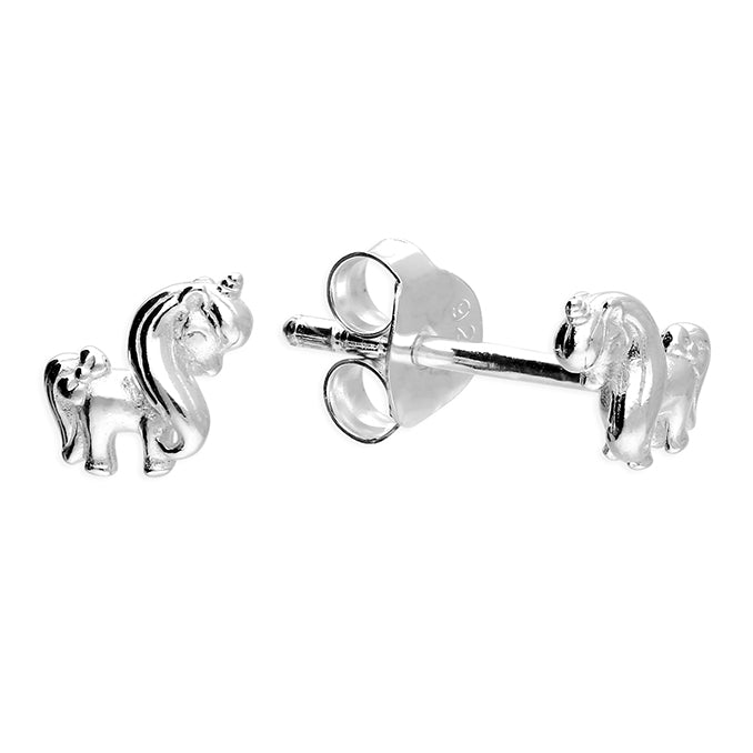 Silver plain stud earrings complete with presentation box