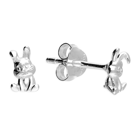 Silver plain stud earrings complete with presentation box