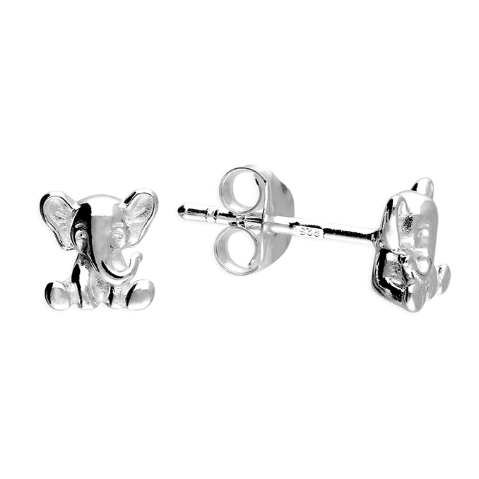 Silver plain stud earrings complete with presentation box