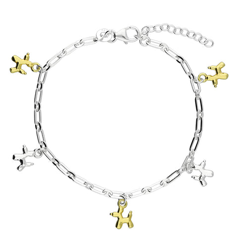 Silver and Goldplated Dog Link Bracelet complete with presentation box