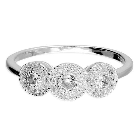 Silver Cubic Zirconia Cluster Ring complete with presentation box