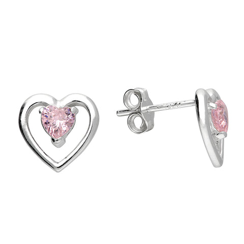 Silver Cubic Zirconia stud earrings complete with presentation box