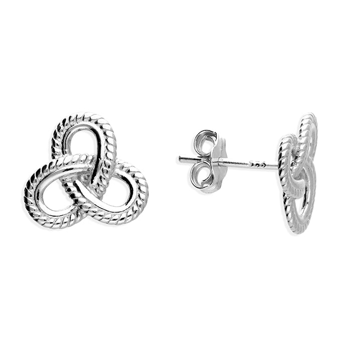 Silver plain stud earrings complete with presentation box