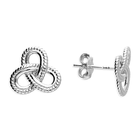 Silver plain stud earrings complete with presentation box