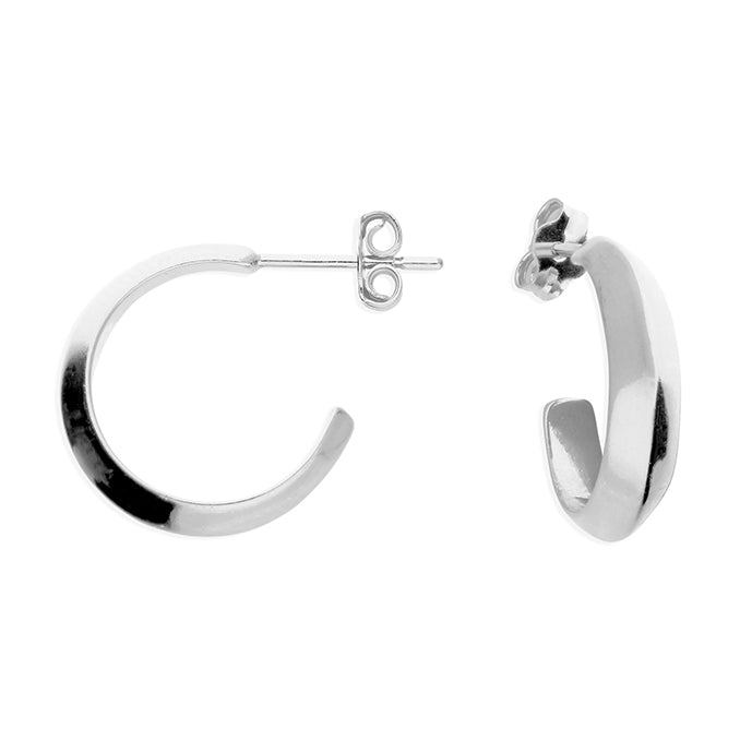 Silver hoop earrings complete with presentation box