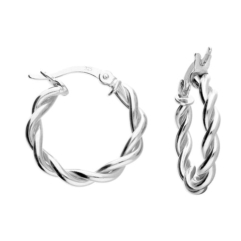Silver Creole hoop earrings complete with presentation box