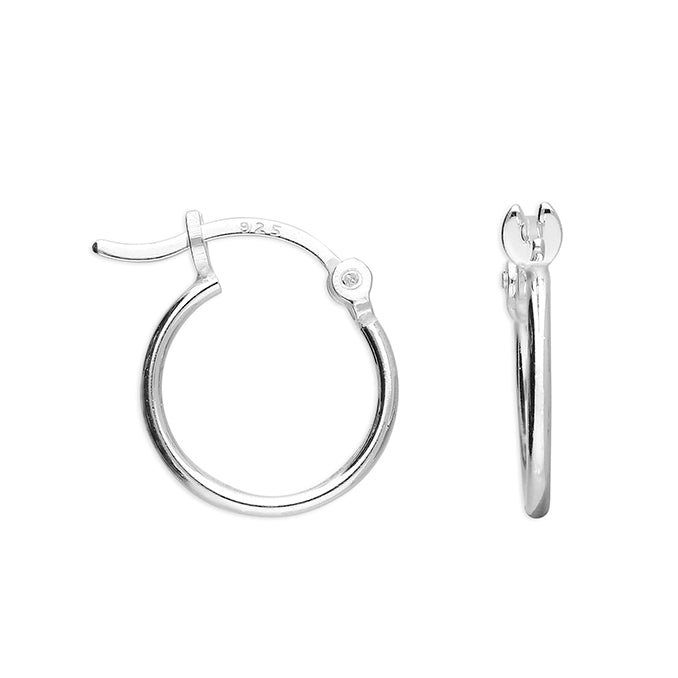 Silver hinged wire hoop earrings complete with presentation box